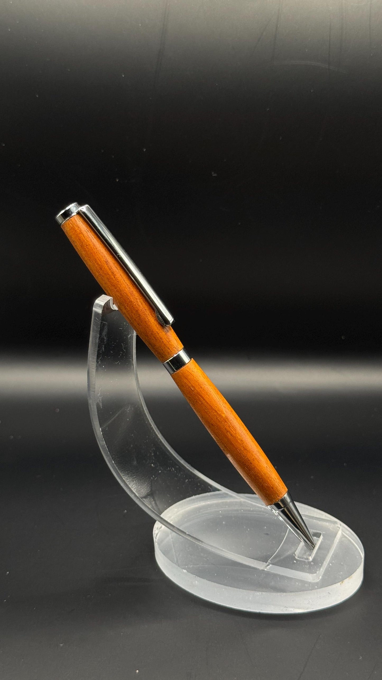Handcrafted Orange Niove Slimline Pen | Natural Wood Finish | Gift Ready