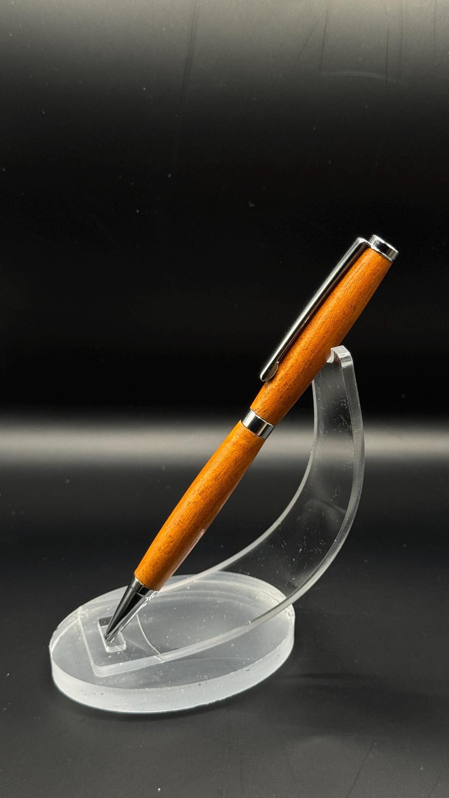 Handcrafted Orange Niove Slimline Pen | Natural Wood Finish | Gift Ready